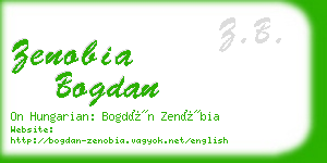 zenobia bogdan business card